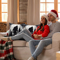 Burbell Bigfoot Christmas Pillow Covers Set of 2 Black 18x18 by Deal US