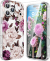 Floral Pattern Case for iPhone 17 Pro 6.3" Rose Shockproof Clear Hard Back Cover