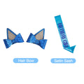 K-Acc Birthday Girl Outfit T-Shirt Blue Ears Tutu Dress Satin Sash Size 8 by Deal US