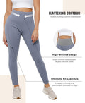 Cosmolle High Waisted Yoga Leggings with Pockets Grey Size L by Deal US
