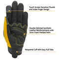 SAVJOB Women's Light-Duty Work Gloves Faux Leather Yellow Size Small by Deal US