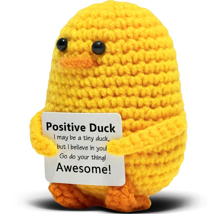 VKYN Handmade Multicolour Crochet Duck Inspirational Mental Health Decor by Deal US