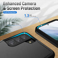 Military-Grade Shockproof Case for Samsung Galaxy S21 FE 5G with Screen Protector Black by Merch Section