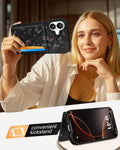 iPhone 16 Wallet Case - Fits 4 Card Slots, Compatible with MagSafe for Women