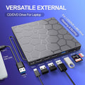 High-Speed USB 3.0 External CD/DVD Drive with Burner – Plug & Play, Windows & Mac Compatible by DailySale