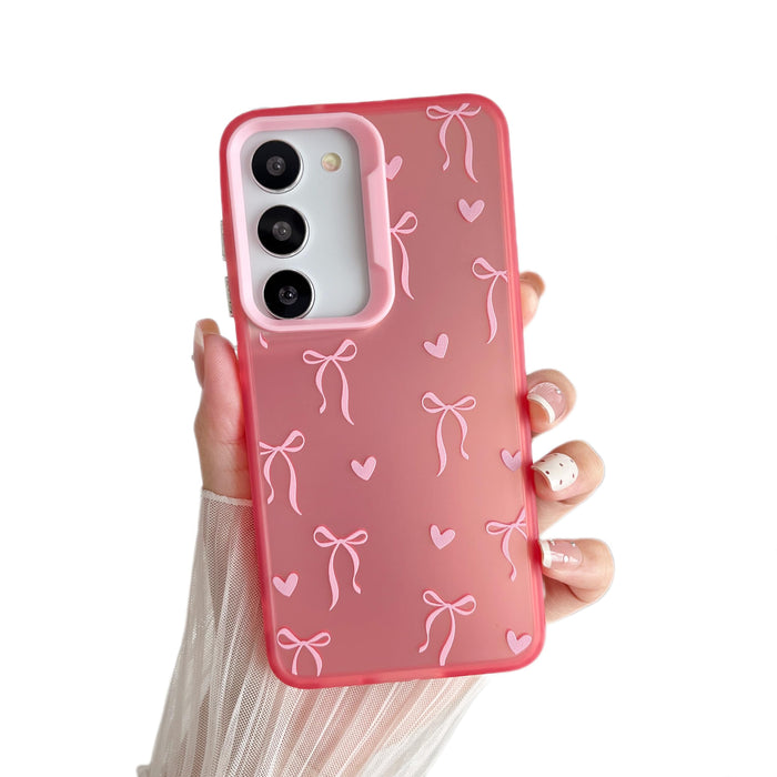 for Samsung Galaxy S23 5G Case,Cute Pink Ribbon Bow Tie Aesthetic Phone Case,Tre