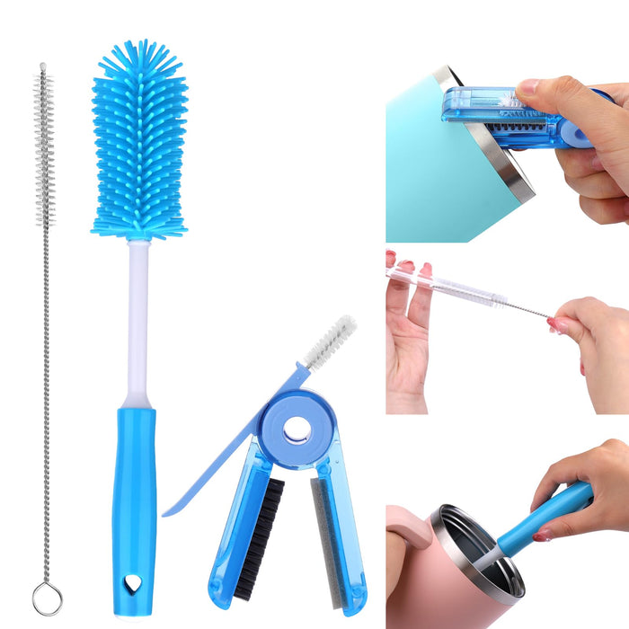 XANGNIER 3 Pack Stainless Steel Bottle Cleaner Brush Kit for Baby Bottles by Deal US