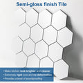 Yipscazo Hexagon Peel Stick Backsplash Tile SPC Faux Marble Pure White 1 Sheet by Deal US
