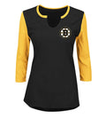 NHL Boston Bruins Glowing Passion 3/4 Sleeve Notch Neck Tee, Large by Vanessa Jane