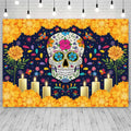 Sendy Day of The Dead Sugar Skull Backdrop 7x5ft Vibrant Colors Vinyl by Deal US