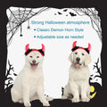 ABLAZEZAI Pet Halloween Devil Horn Headband Adjustable Red Size Large by Deal US
