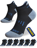 ASLU Athletic Compression Cushioned Ankle Socks Black 6 Pairs Size 6-9 by Deal US