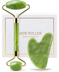 Jade Roller & Gua Sha Set — Cooling Firming Facial Sculpting Tool for Jawline &