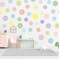 Rapid Decor 32 Pcs Danish Pastel Waterproof Removable Flower Wall Decals by Deal US