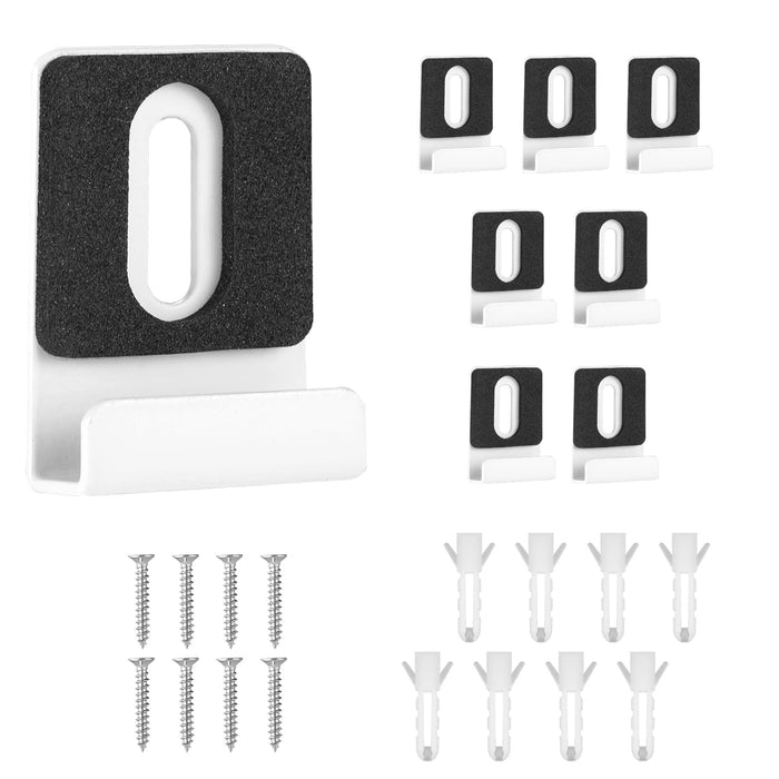 lasuroa 8pcs Heavy Duty White Metal Mirror Clips Holder Kit with Screws Pads by Deal US