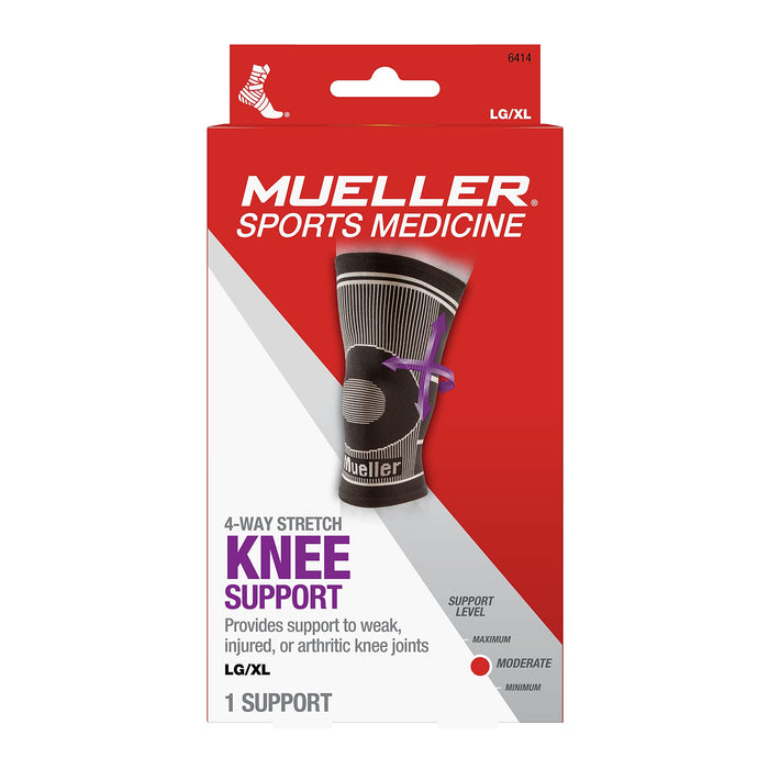 Mueller 4-Way Stretch Knee Support, Black, L/XL by Pasteur Pharmacy