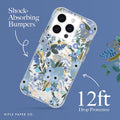 Cute Floral Pattern Case for iPhone 15 Pro Garden Party Blue Slim Fit by Merch Section