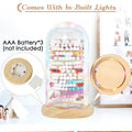 Aolamegs Friendship Bracelets Organizer with Lights Transparent Rustic Wood Base by Deal US