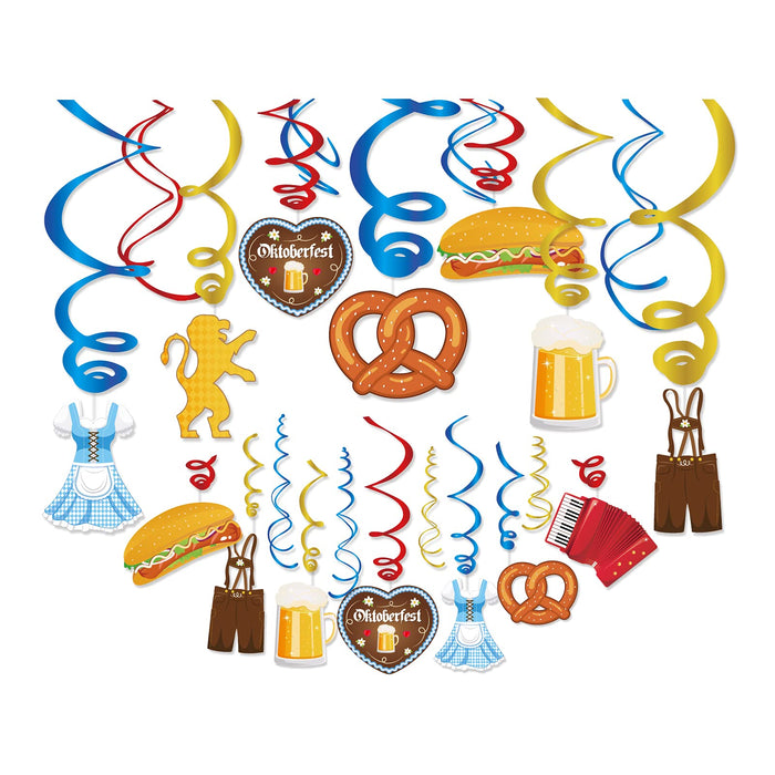 Generic Munich Oktoberfest Swirl Decorations Gold PVC Party Hanging Streamers by Deal US