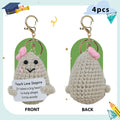 4pc Inspirational Crochet Potato Keychain Set Green with Organza Bag 2.36" by Deal US