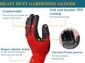 Meow Garden Thorn Proof Garden Gloves 2 Pairs Heavy Duty TPE Coated Green Red by Deal US