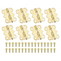 PATIKIL Jewelry Box Hinges 3/4 Inch 8 Pack Gold with Screws Butterfly by Deal US