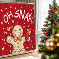 QIONG MENG Gingerbread Christmas Shower Curtain Fabric 71x71 Inch with Hooks by Deal US