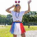 Hicarer 80s Women Tutu Set Pom Pom Headband Necklaces Earrings Red Blue White M by Deal US