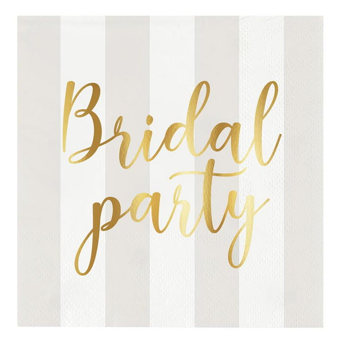 Slant Collections Paper Cocktail Napkins 5x5 Bridal Party Stripes 20-Count by Deal US