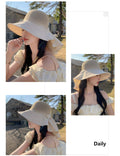 CAOCEFA Womens UPF50 Mesh Sun Hat Wide Brim Neck Flap Off White by Deal US