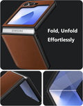 PU Leather Flip Case for Samsung Galaxy Z Flip 6 & Z Flip 7 FE Brown by Merch Section