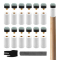 Cue Tips Replacement Kit, 12 Set Screw On Billiard Pool Cue Stick Tips, White an