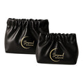 Beyond Shadow Brand Wrinkled 2-Pouch Travel Makeup Bag Black Small & Medium by Deal US