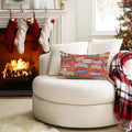 RABUSOFA Christmas Pillow Cover Red Lumbar Cushion 12x20 Inch Pack of 1 by Deal US