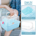 Totority Panoramic Sunroof Hamster Carrier Cage Sky-Blue Portable Plastic by Deal US