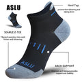 ASLU Athletic Compression Cushioned Ankle Socks Black 6 Pairs Size 6-9 by Deal US