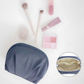 E-Tree Makeup Bag Half Moon Cosmetic Pouch Travel Toiletry Organizer Blue by Deal US