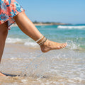 4 PCS Beach Summer Ankle Bracelets for Women, Adjustable Boho Anklets for Women,