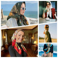 Square Head Satin Scarf Silk Feeling Hair Scarf 35" Head Scarves Bandana f