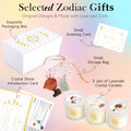 Suhctuptx Zodiac Lavender Scented Soy Candles Healing Crystals Fire Signs Small by Deal US
