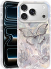 Compact Case for iPhone 17 Pro Max Shiny Silver Butterfly Design