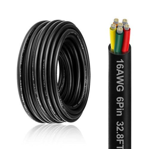 LEDLampsWorld 20 Gauge 7 Conductor Electrical Wire 32.8FT PVC Thermostat Wire by Deal US
