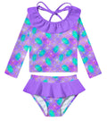 RAISEVERN Girls 2-Piece Mermaid Swimsuit Rash Guard Set A-mermaid-01 Size 3T by Deal US