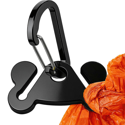 Dog Poop Bag Holder Dogs Waste Bag Carrier Pet Poop Bags Holders for Doggie Waste Bags Dispensers, Clip Carrier for Leash Small Doggy Puppy Hand Free Walking Accessory Attachment, Black
