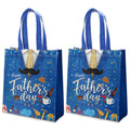 delaimastor 16Pcs Father's Day Non-Woven Gift Bags Blue Black 7.8x3.1x9.8in by Deal US
