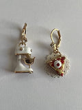 Betsey Johnson Gold Tone Stand Mixer and Cherry Pie Slice Baby Cakes Drop Earrin by Vanessa Jane