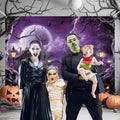 Halloween Backdrop Banner Scary Castle Cemetery Purple Full Moon 7x5Ft by Deal US