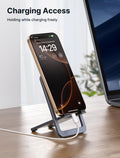 Aluminium Phone Stand for Desk — Adjustable Portable Holder for iPhone 17/16/15/