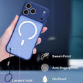 Magnetic Slim Case for iPhone 17 Pro Max Deep Blue Frameless Clear Matte MagSafe Compatible by Merch Section