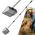 MENGBEI Chicken Poop Scooper Stainless Steel 15-54" Telescoping Handle 8" Wide by Deal US